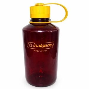 Nalgene Wide Mouth Water Bottle - Amber Body with Yellow Cap